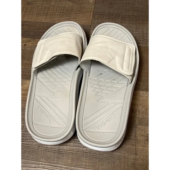 Vionic Rejuvenate Slides‎ Sandals Women's 8 Gray Orthotic Comfort Beach Resort - Picture 8 of 9